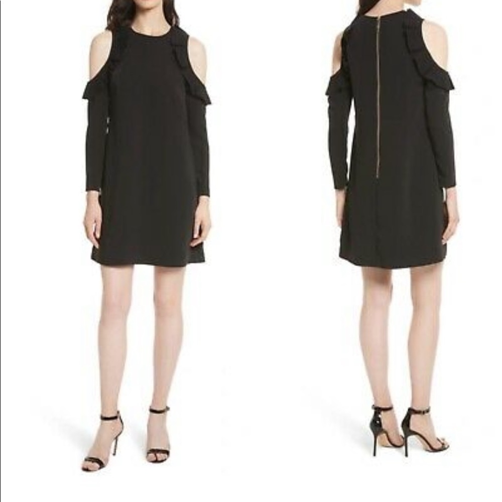 Ted Baker Siiara Frill Cold Shoulder Dress, black size 0
